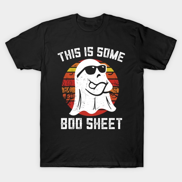 Funny This Is Some Boo-Sheet Halloween Ghost Costume T-Shirt by Funnyology